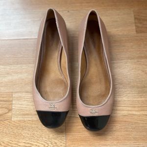 Coach Blush and Black Samantha Ballet Flats